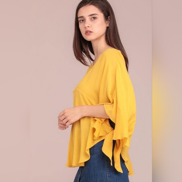 Ruffle Poncho Style Top - Picture 2 of 9